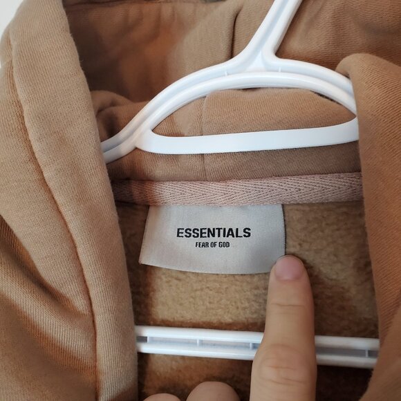 Fear Of God Essentials Spellout Hoodie Brown Size XL - Picture 4 of 6